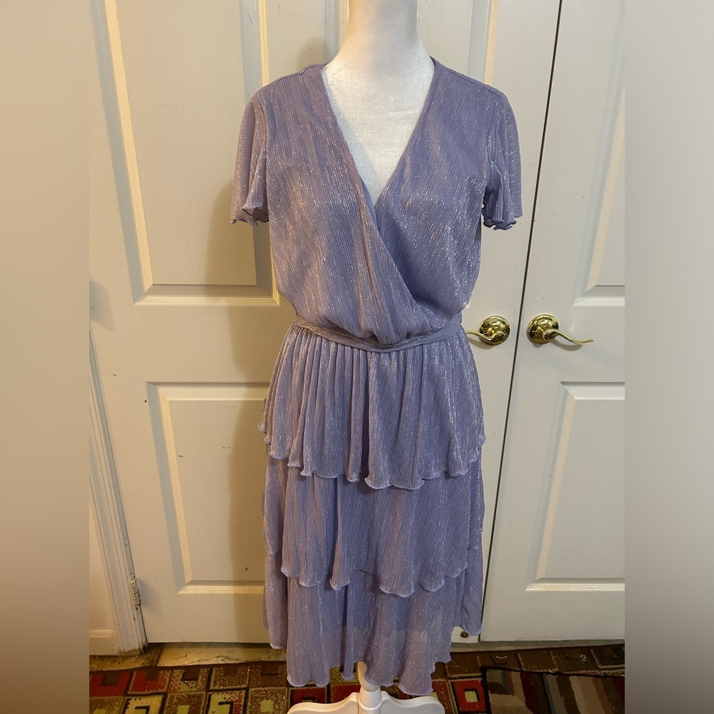 Alexa BNites lilac and silver tiered special occasion dress, size 6